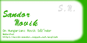 sandor movik business card